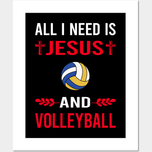 I Need Jesus And Volleyball Posters and Art